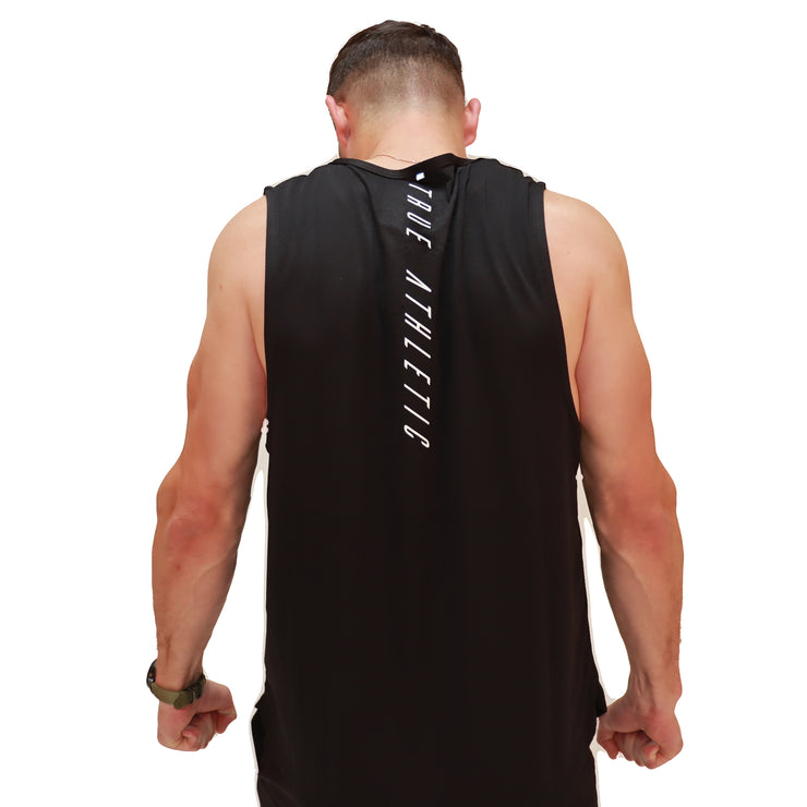 True Athletic black longline black training vest